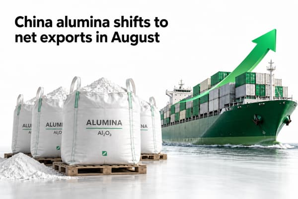 Alumina turns to net exports in August; net export pattern expected to widen further in September