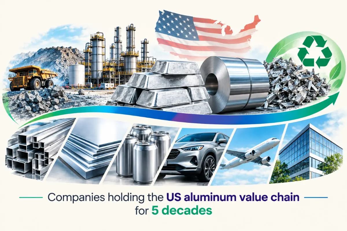 Aluminum value chain companies operating in the US for the past 50 years
