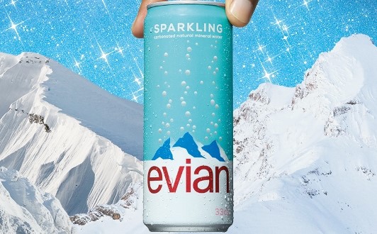 Evian begins a new journey of sparkling water in aluminium cans 