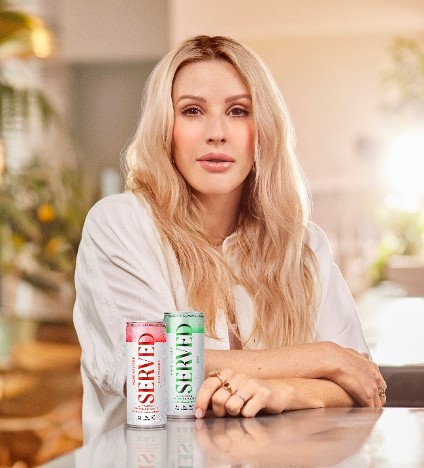 Packaged in recycled aluminium cans Ellie Goulding seltzer brand ‘Served’ to premiere as world’s first with climate details