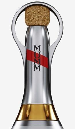 champagne glass bottle wrapped in aeronautical-grade aluminium