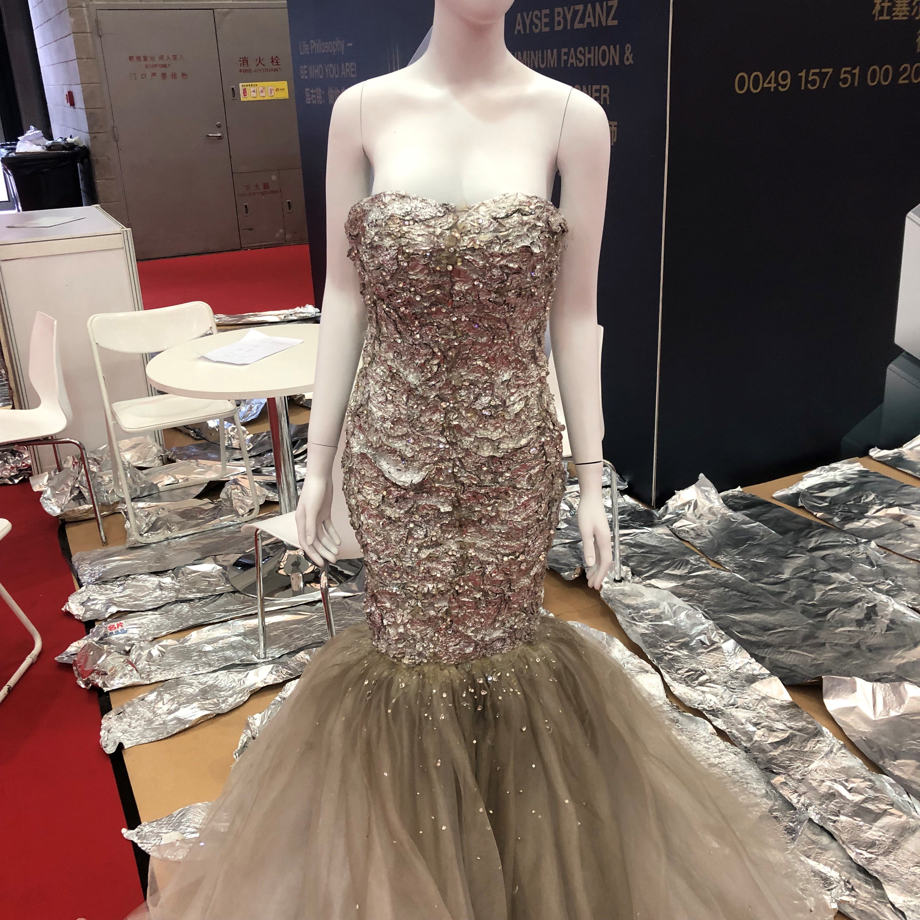 Aluminium wedding gowns by Ayse Bysanz on display at Düsseldorf Event, Alcircle News