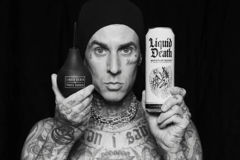 Travis Barker weighs in to craft special edition Liquid Death aluminium cans 