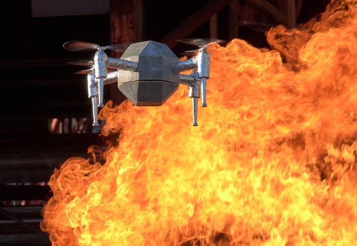 FireDrone coated with aluminium to scope out burning buildings and wildfires