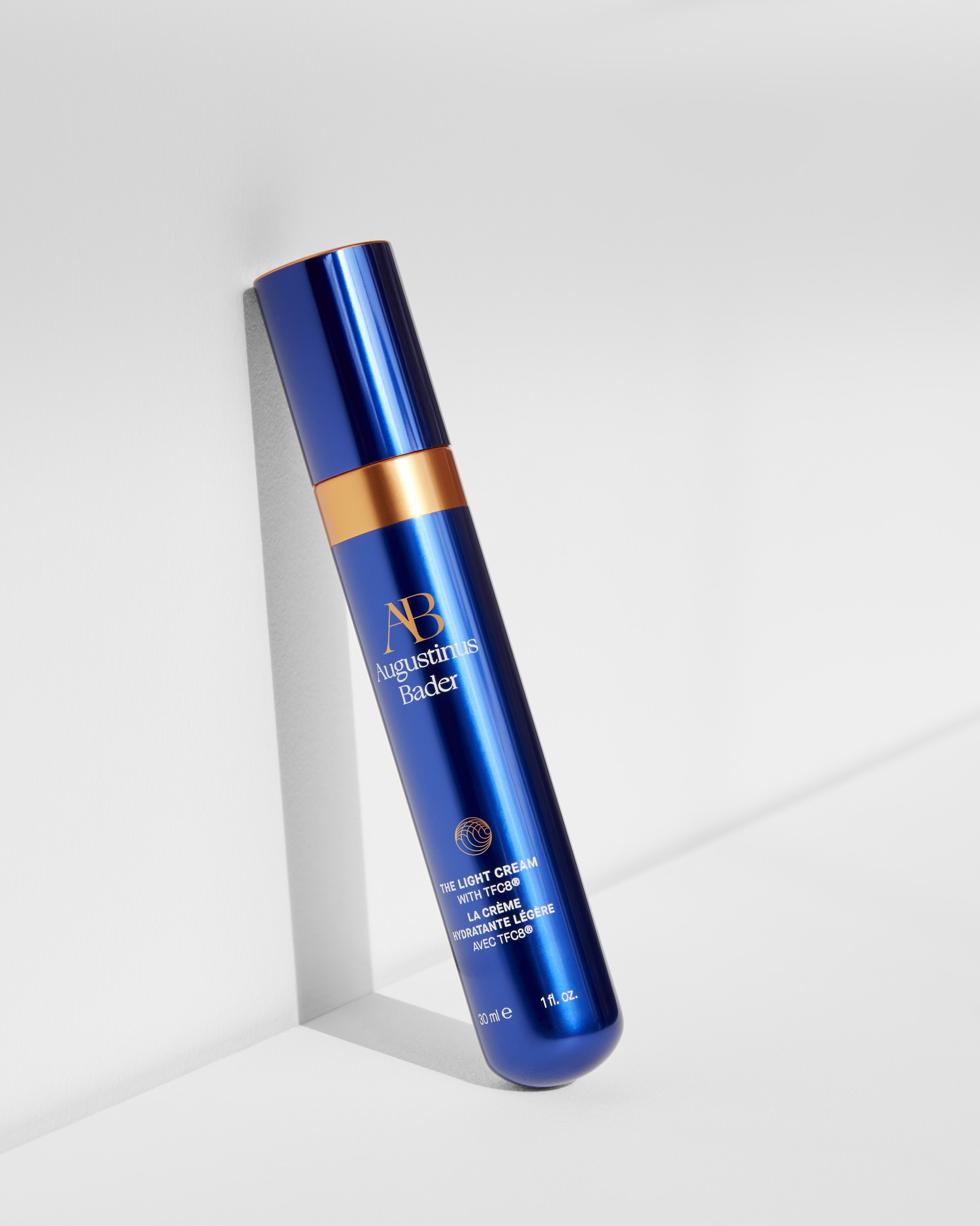 Augustinus Bader's The Light Cream finds sustainability in a metallic blue aluminium case 