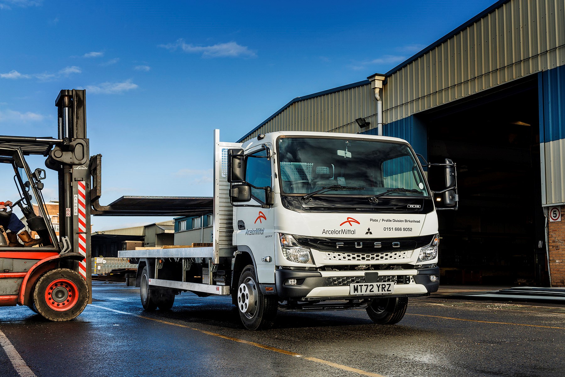 ArcelorMittal adds Fuso Canter with aluminium chassis to its fleet for steel plate deliveries