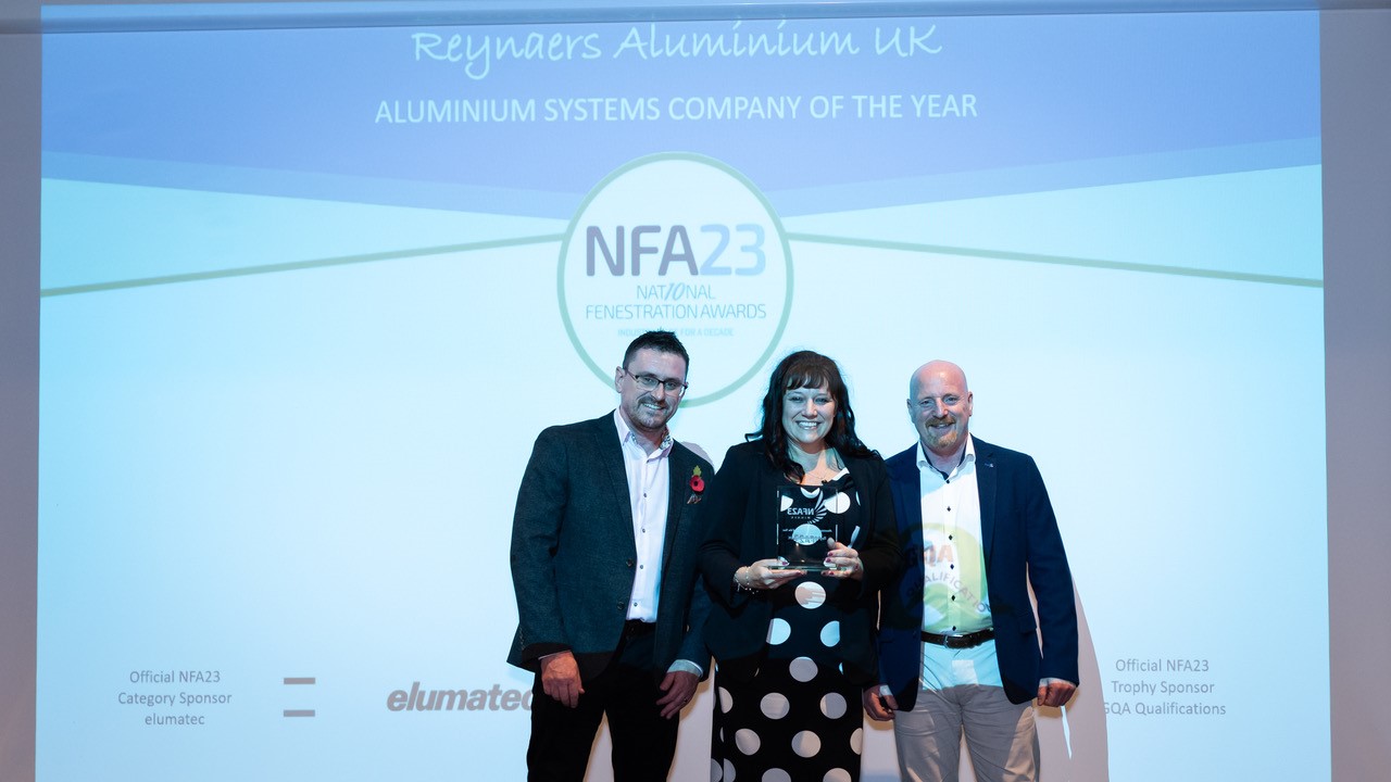 Reynaers bags the Aluminium Systems Company of the Year award at NFA