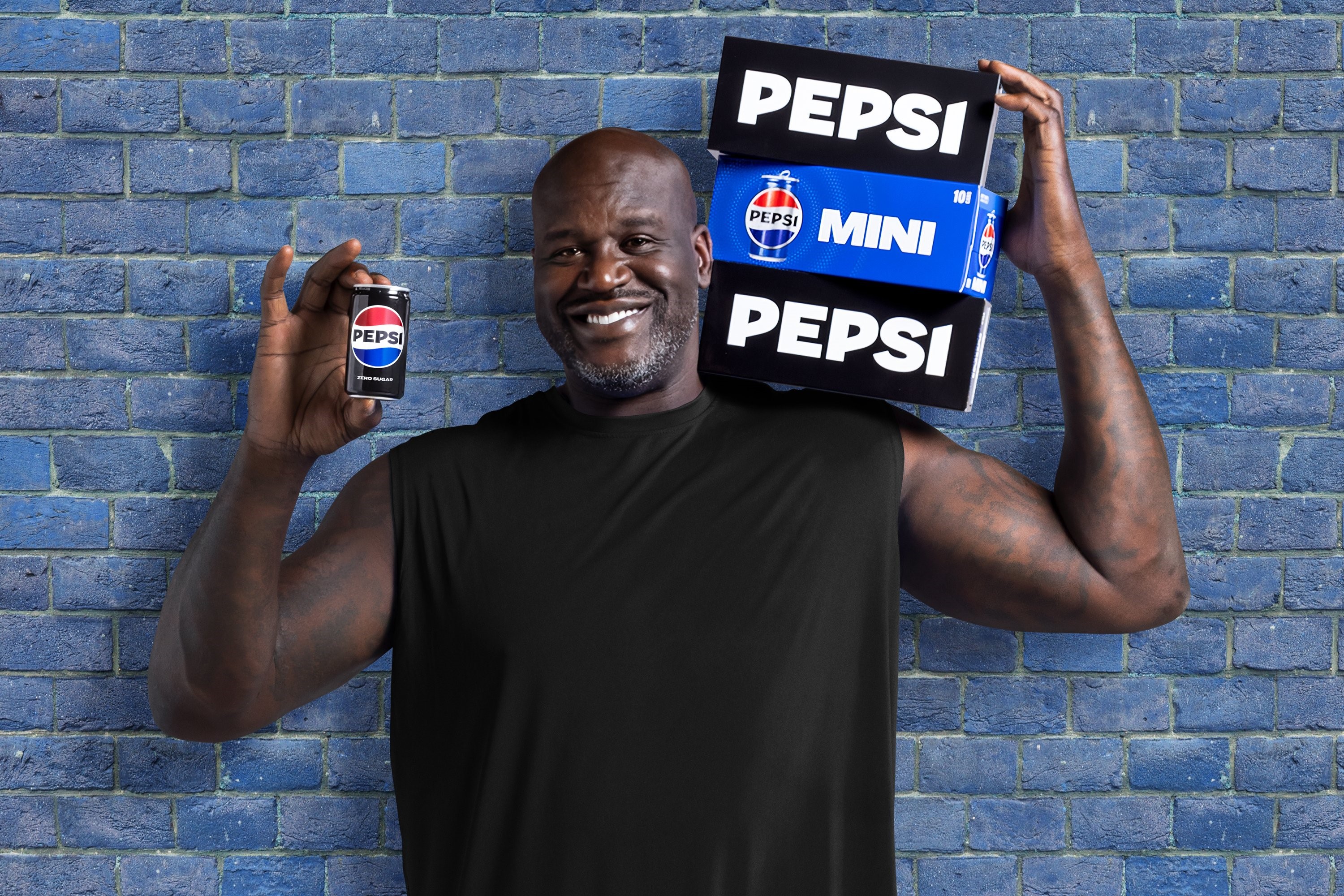 Shaquille O'Neal, the new face of Pepsi's anniversary-special mini aluminium cans