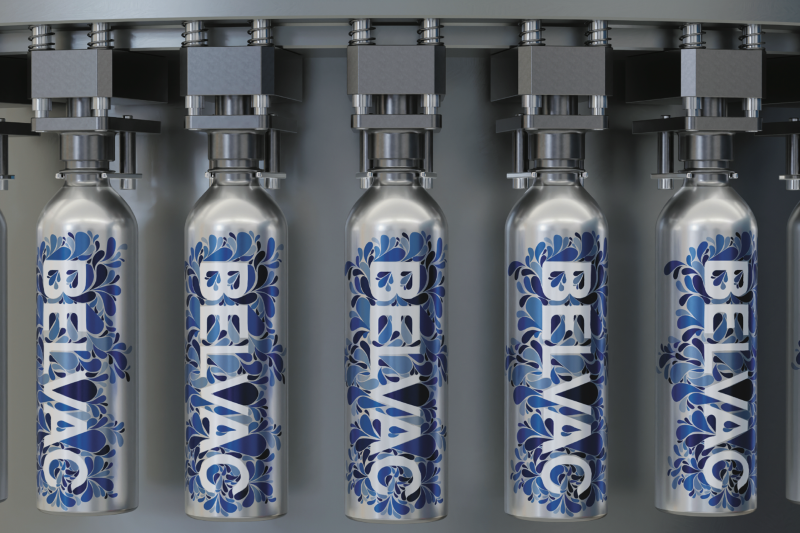 Belvac revolutionizes beverage packaging: Introducing the 100% recyclable aluminium bottle with a built-in-carrier ring