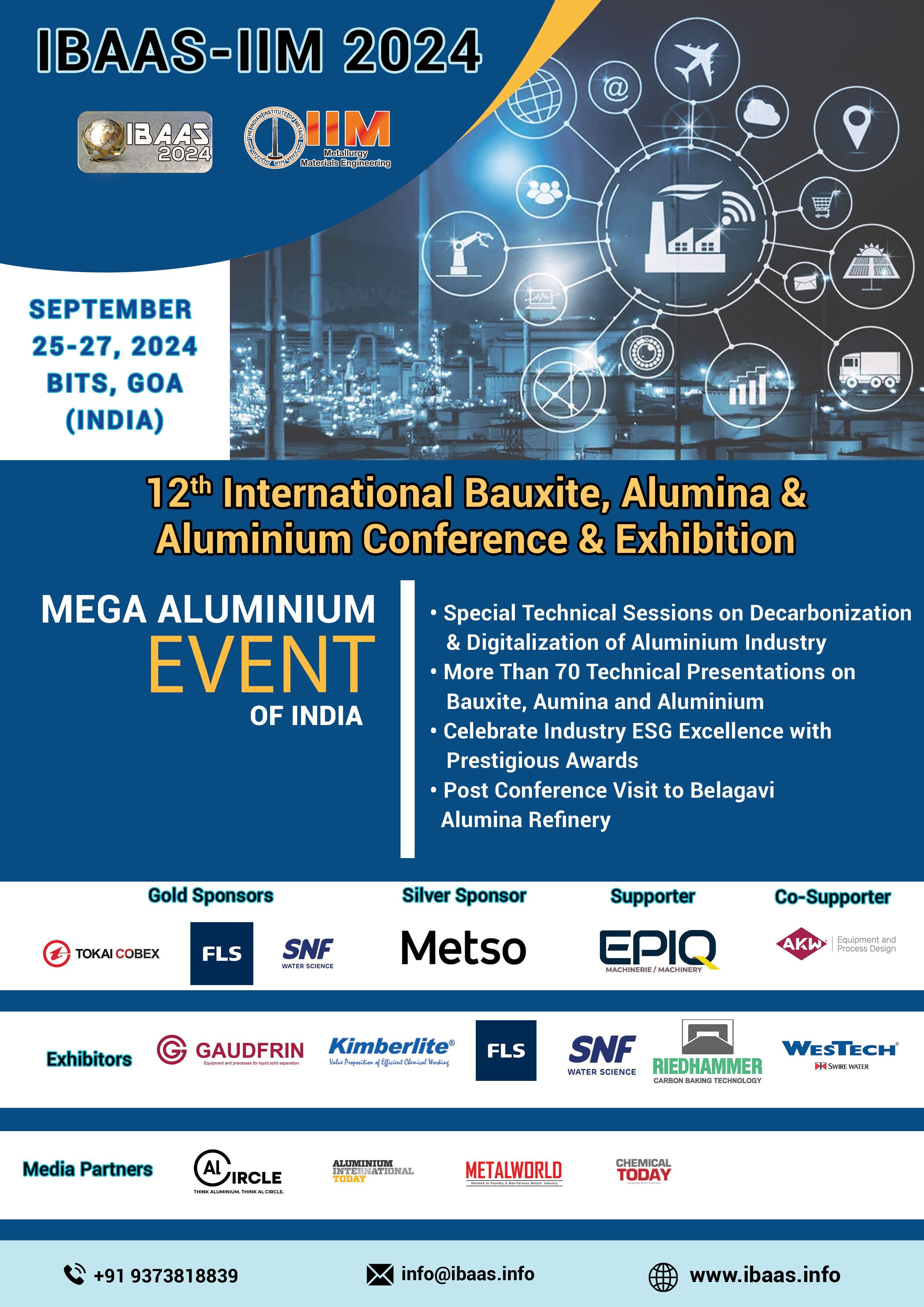 Join Us at IBAAS-IIM 2024: A Premier Bauxite, Alumina & Aluminium Conference & Exhibition of Goa