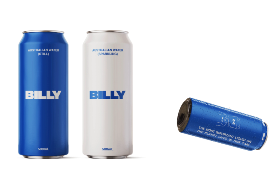 Billy launches 100% natural spring water in sustainable aluminium cans