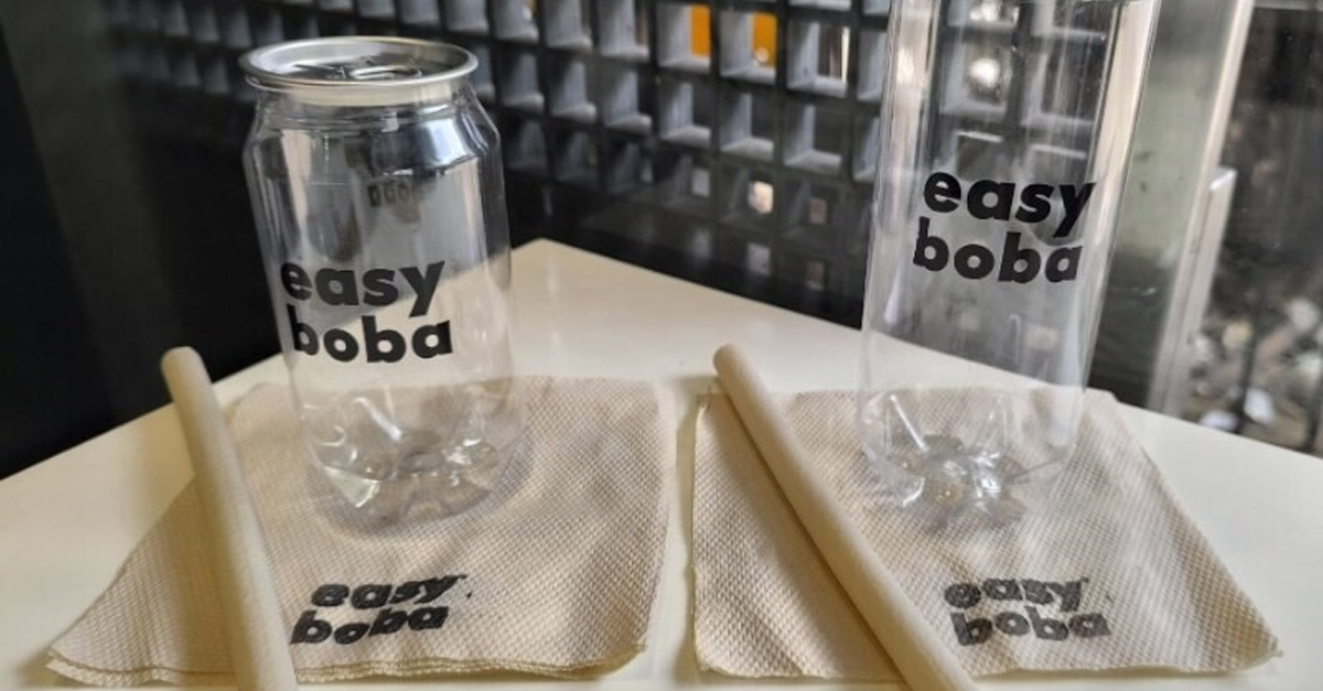 Easy Boba leads the way in eco-friendly packaging with aluminium lids & biodegradable straws