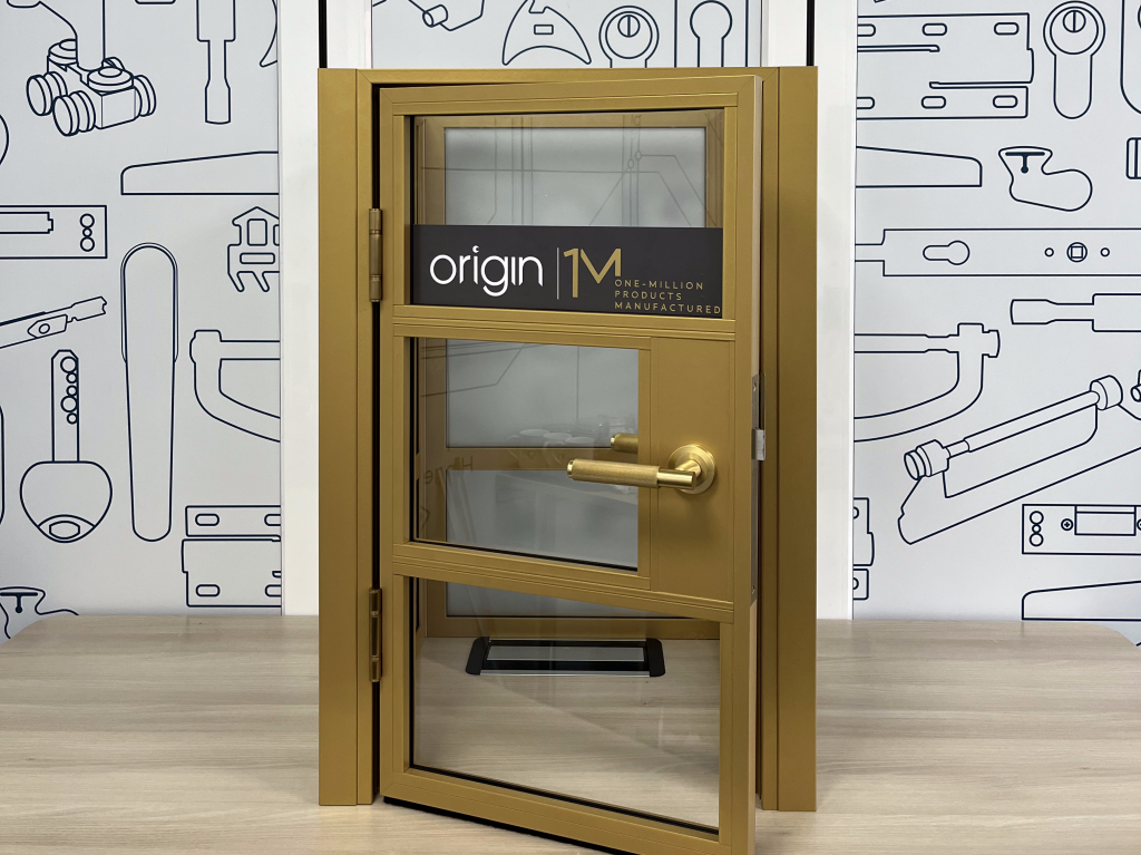 Aluminium doors & windows manufacturer Origin celebrates its one-millionth product milestone with an exclusive gold door